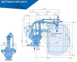 YASKAWA MPL500 II Cánh tay robot công nghiệp được sử dụng để chọn và đặt tải trọng 500kg
