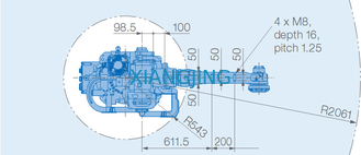 Cánh tay robot công nghiệp YASKAWA MPL80 II để chọn và đặt 80kg Cánh tay robot 2061mm