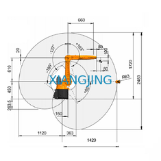6 trục được sử dụng Kuka Robot công nghiệp Gripper KR 10 R1420 10kg Tải trọng định mức